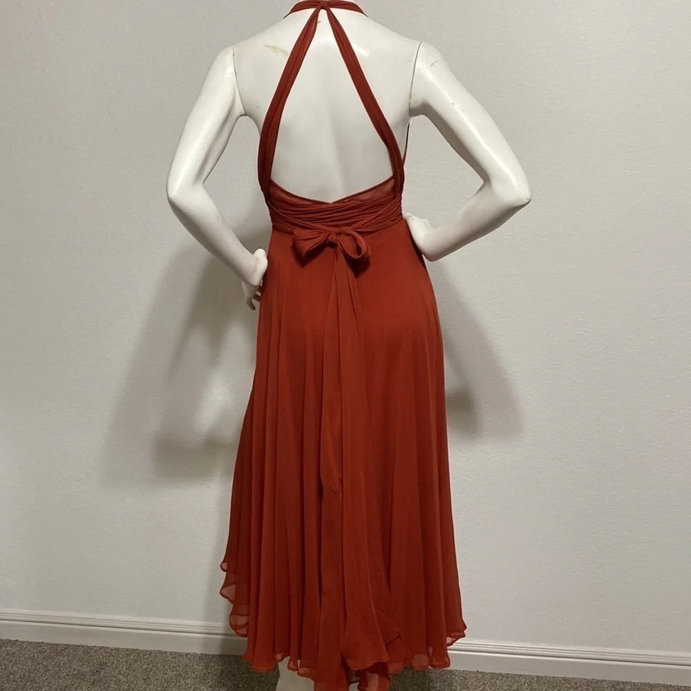 BCBGMaxAzria Rust V-Neck Dress - Picture 3 of 5